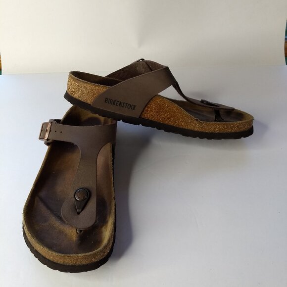 Birkenstock Gizeh Thong Sandals Size 38 US 7 - 7.5 Womens Adjustable Buckles - Picture 1 of 13